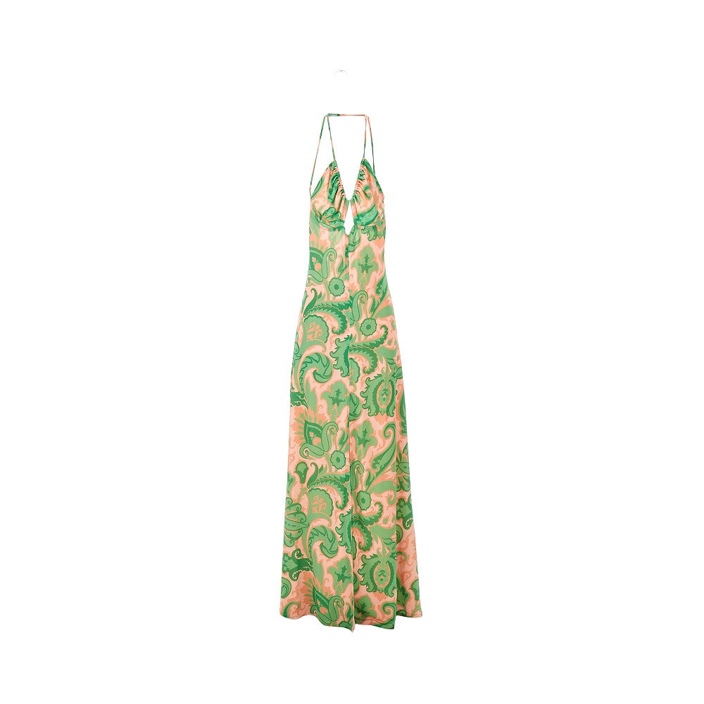 Abito lungo in crepe jersey