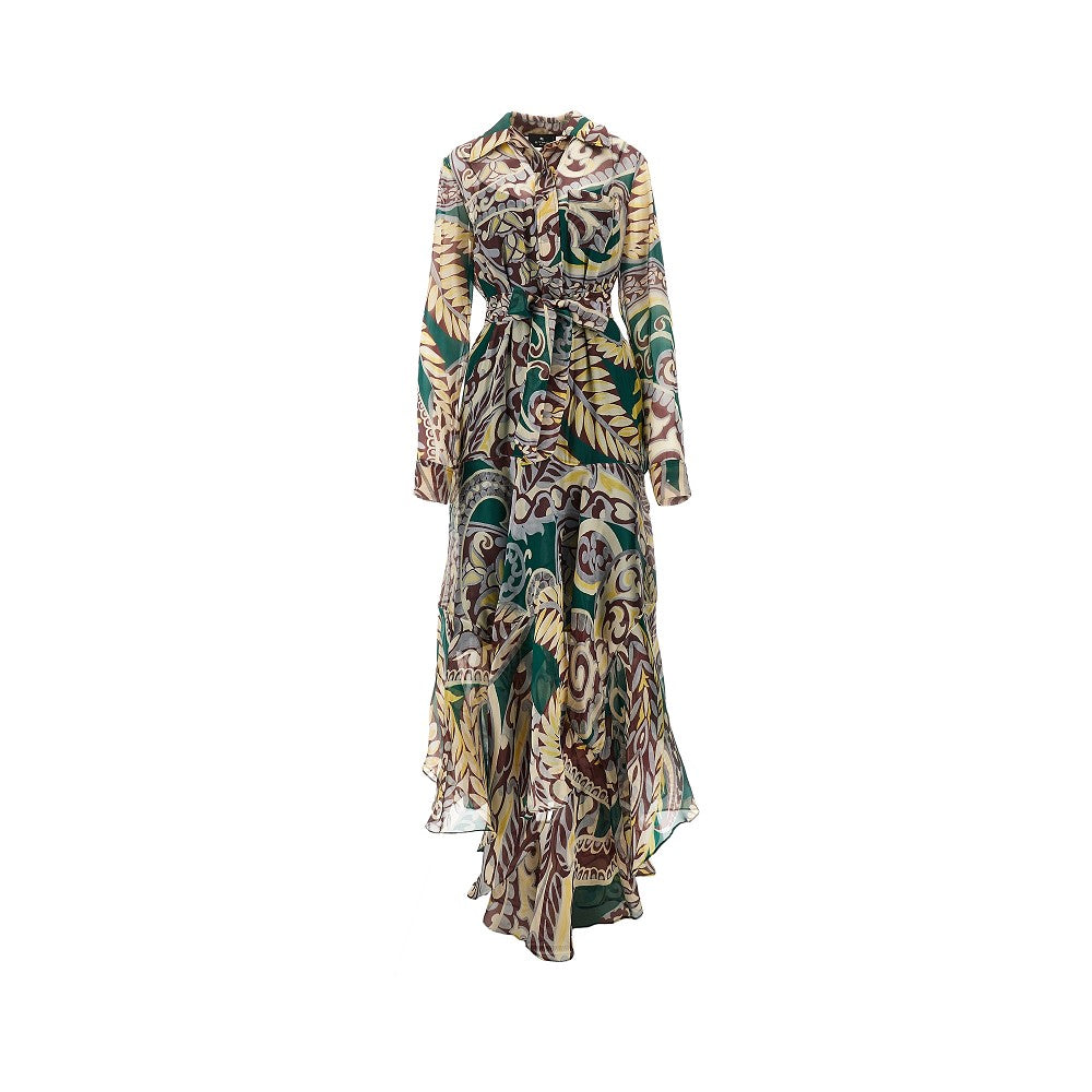 Abito lungo in seta Paisley floreale