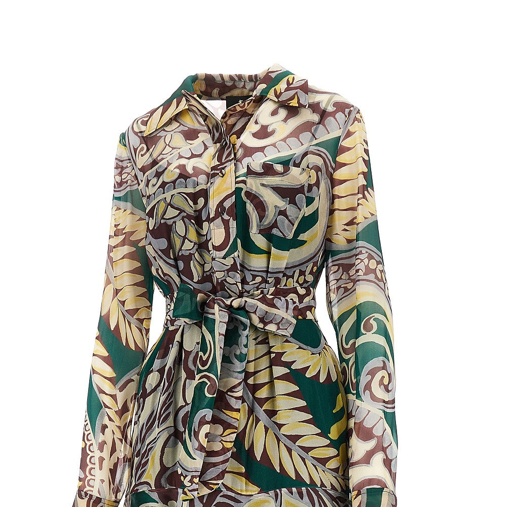 Abito lungo in seta Paisley floreale