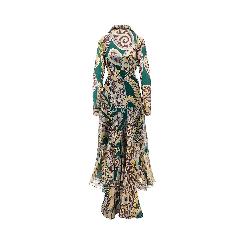 Abito lungo in seta Paisley floreale