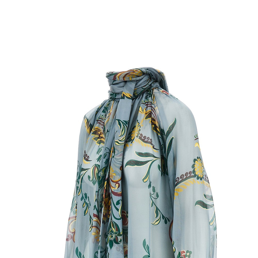 Blusa in seta con motivo narcisi