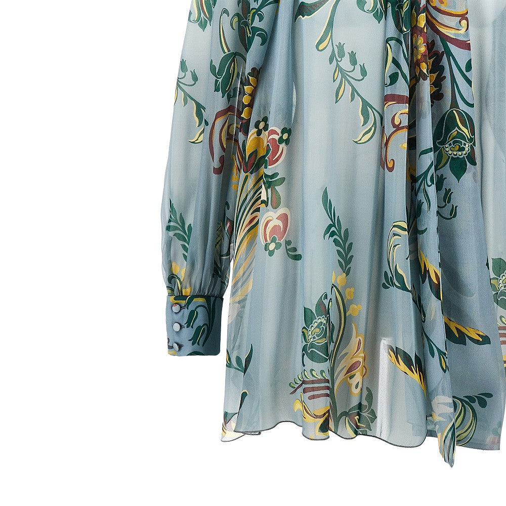Blusa in seta con motivo narcisi