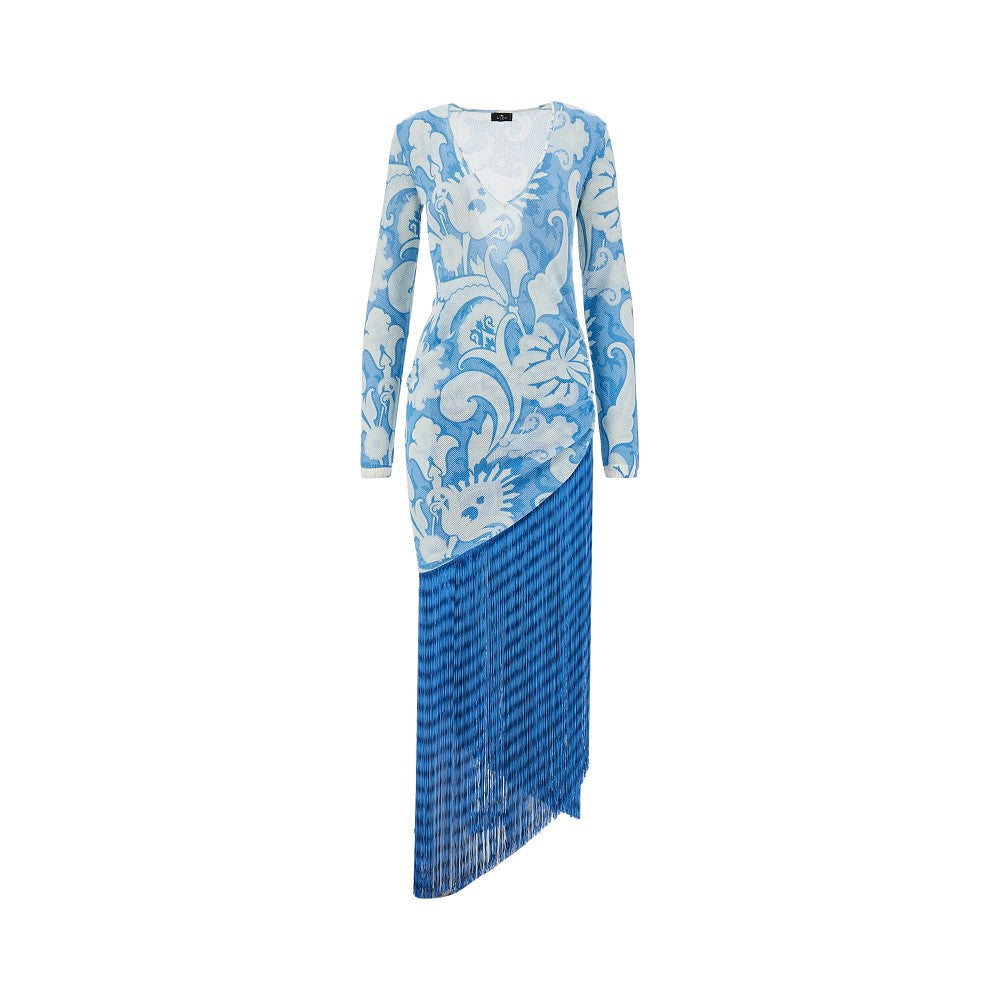Fringed knitted dress