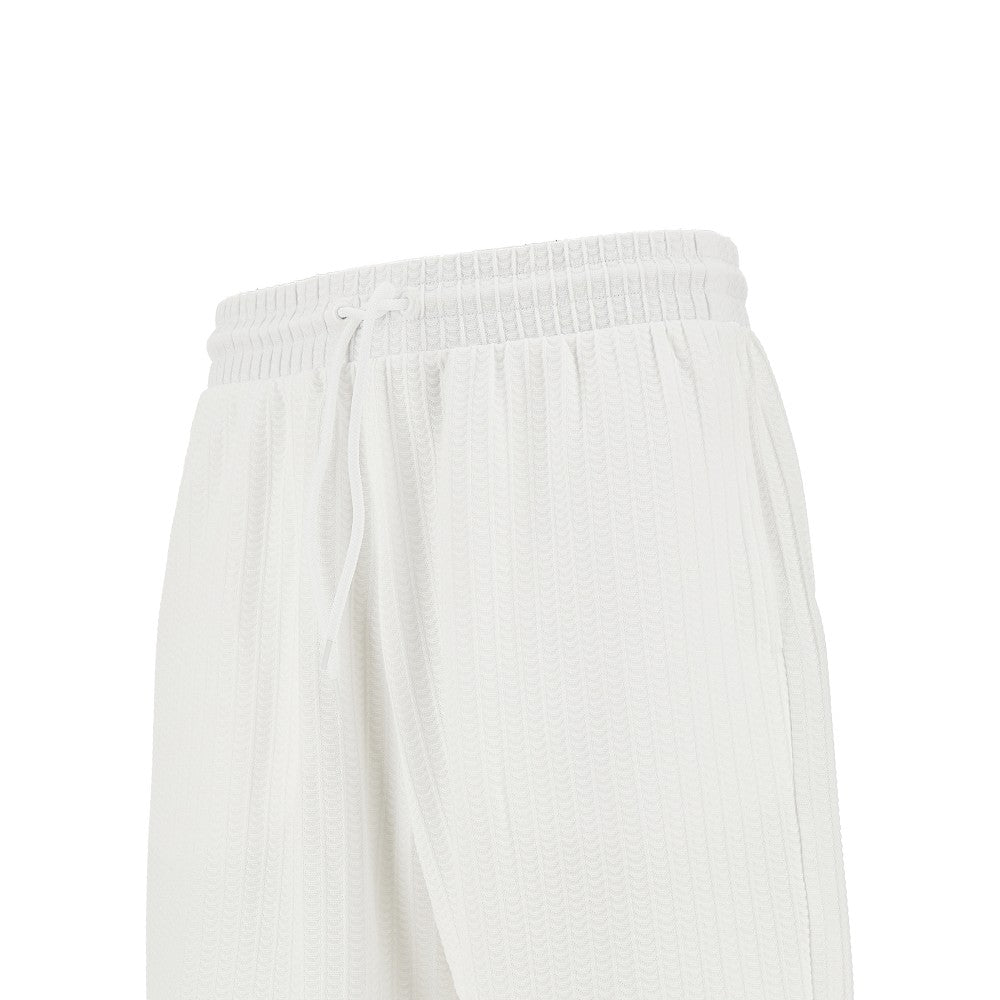 Knitted jacquard bermuda shorts with logo