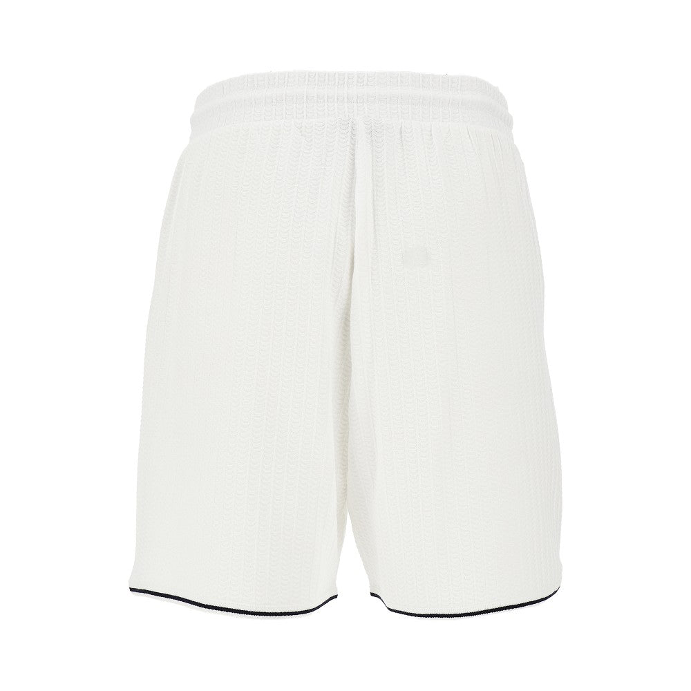 Knitted jacquard bermuda shorts with logo