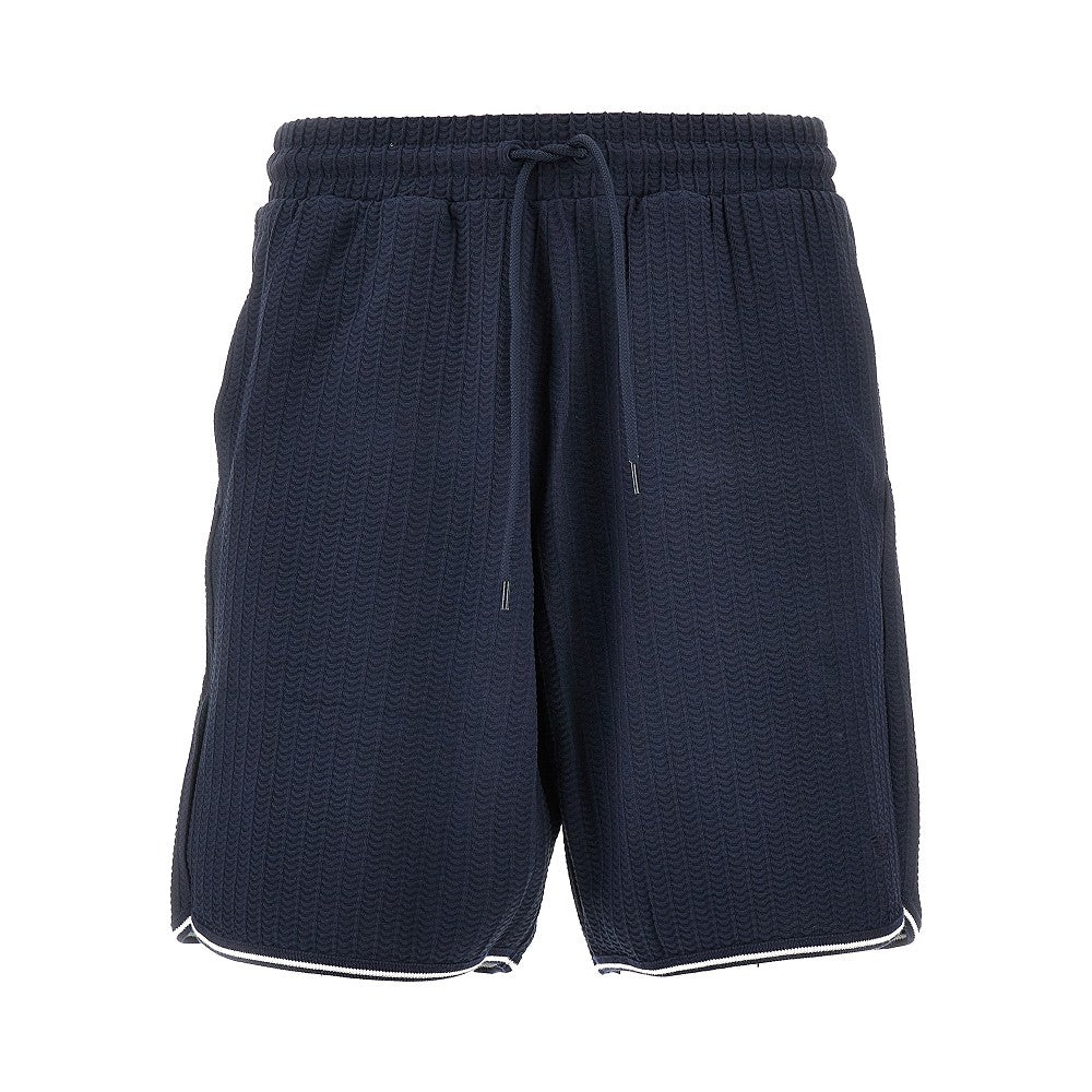 Knitted jacquard bermuda shorts with logo