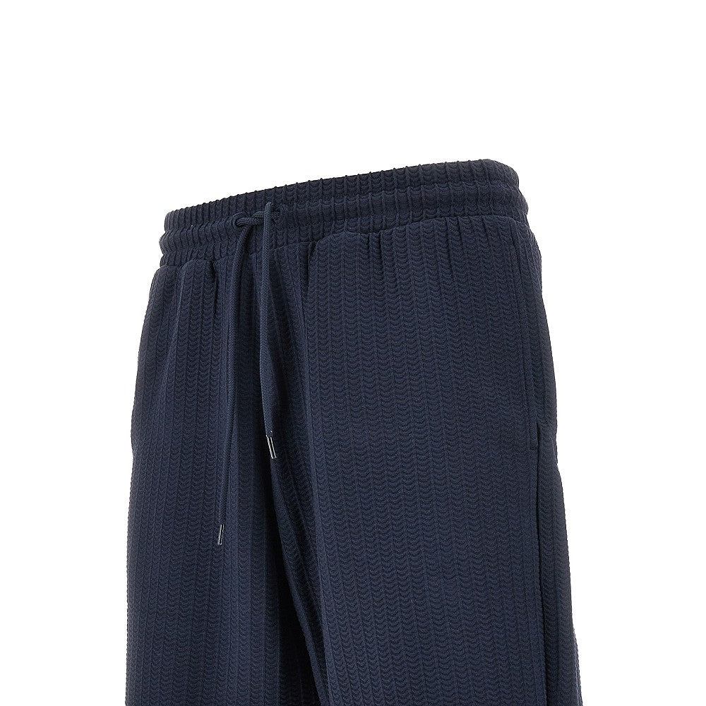 Knitted jacquard bermuda shorts with logo