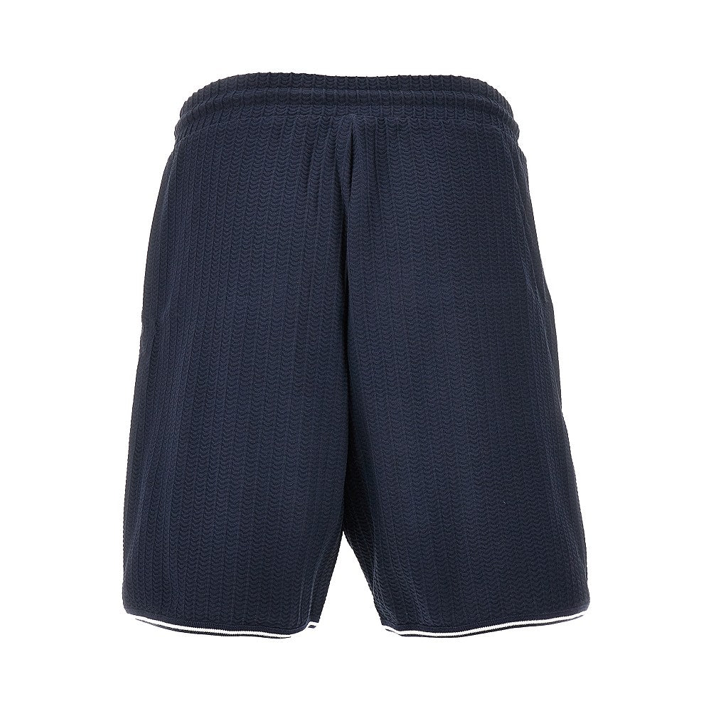 Knitted jacquard bermuda shorts with logo