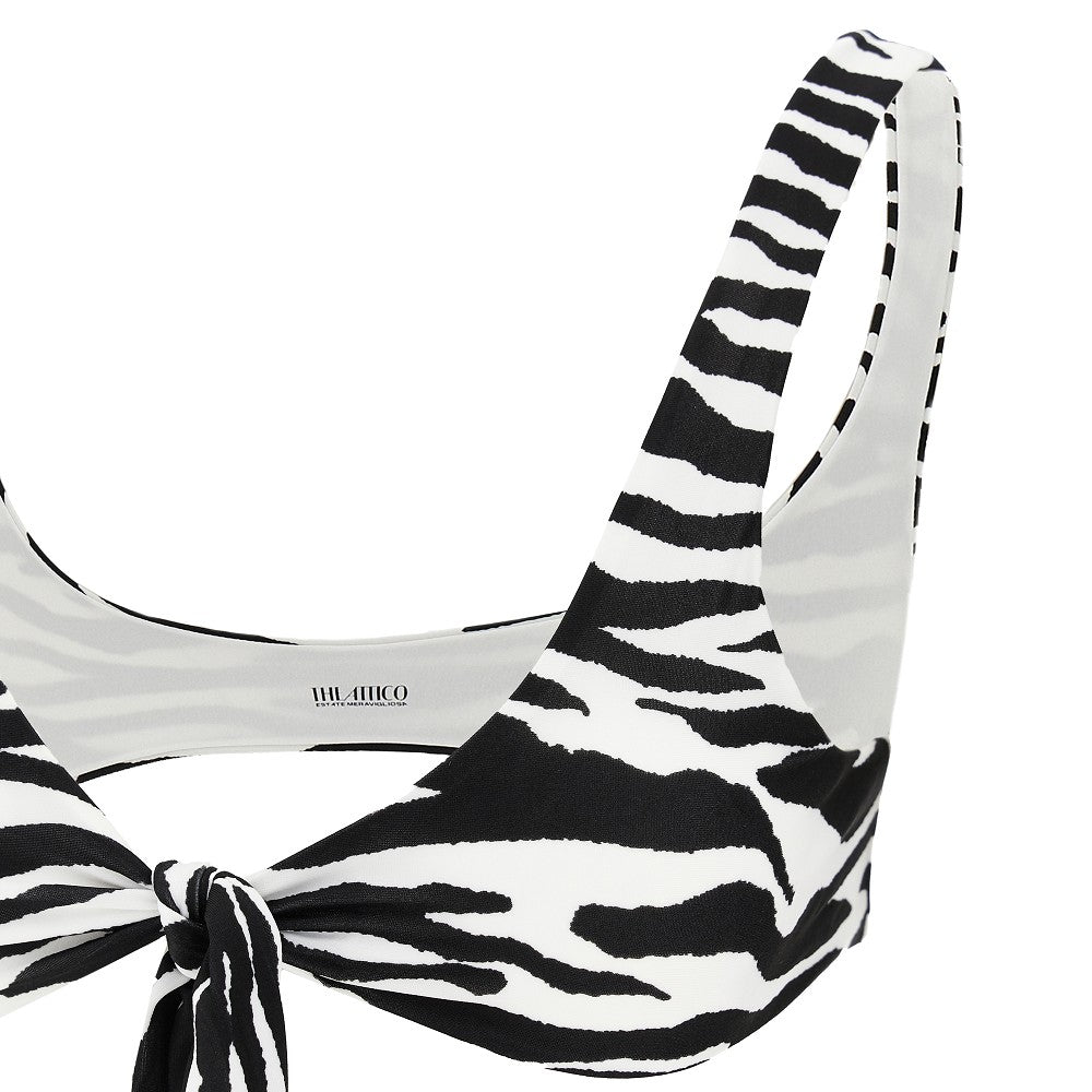 Bikini zebrato con dettaglio annodato