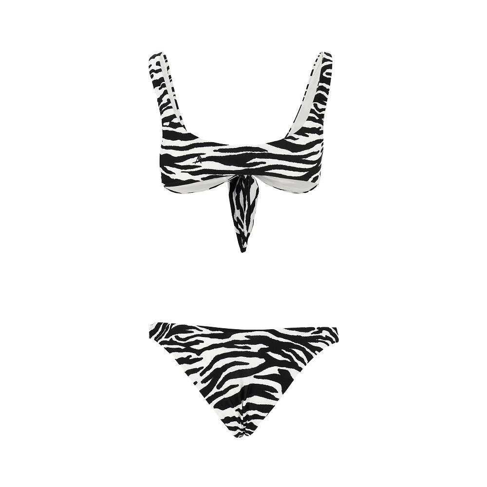 Bikini zebrato con dettaglio annodato