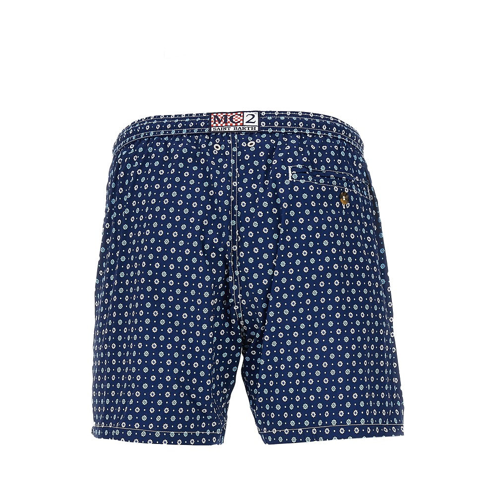 Bermuda mare con stampa Flower Tie GG