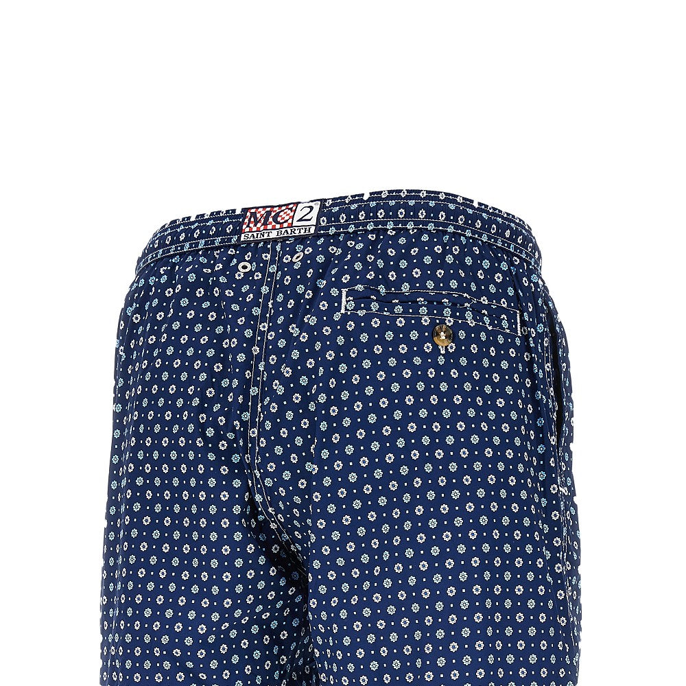 Bermuda mare con stampa Flower Tie GG