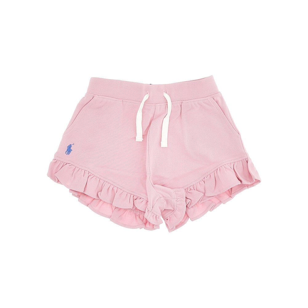 Shorts in piquet con volant