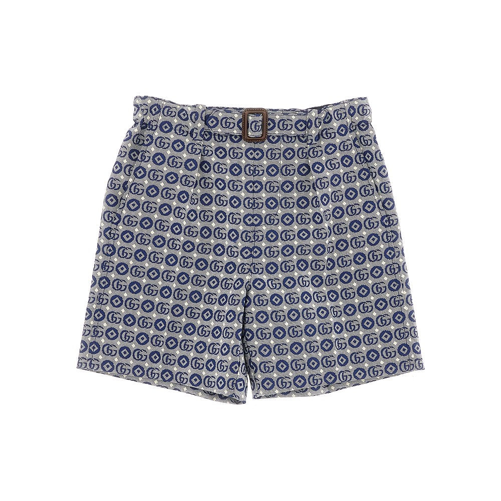 Shorts in cotone jacquard con motivo logo
