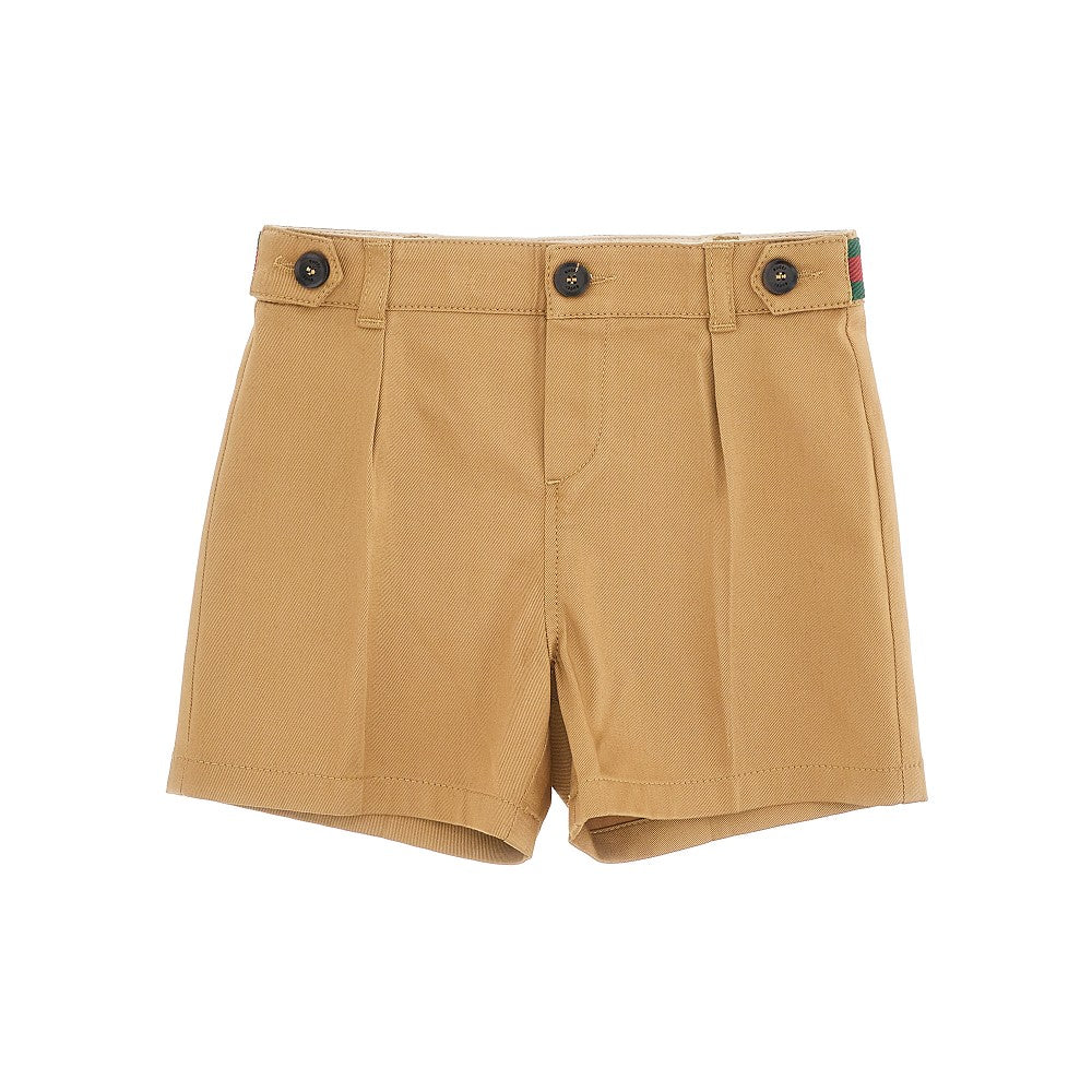 Web ribbon cotton shorts