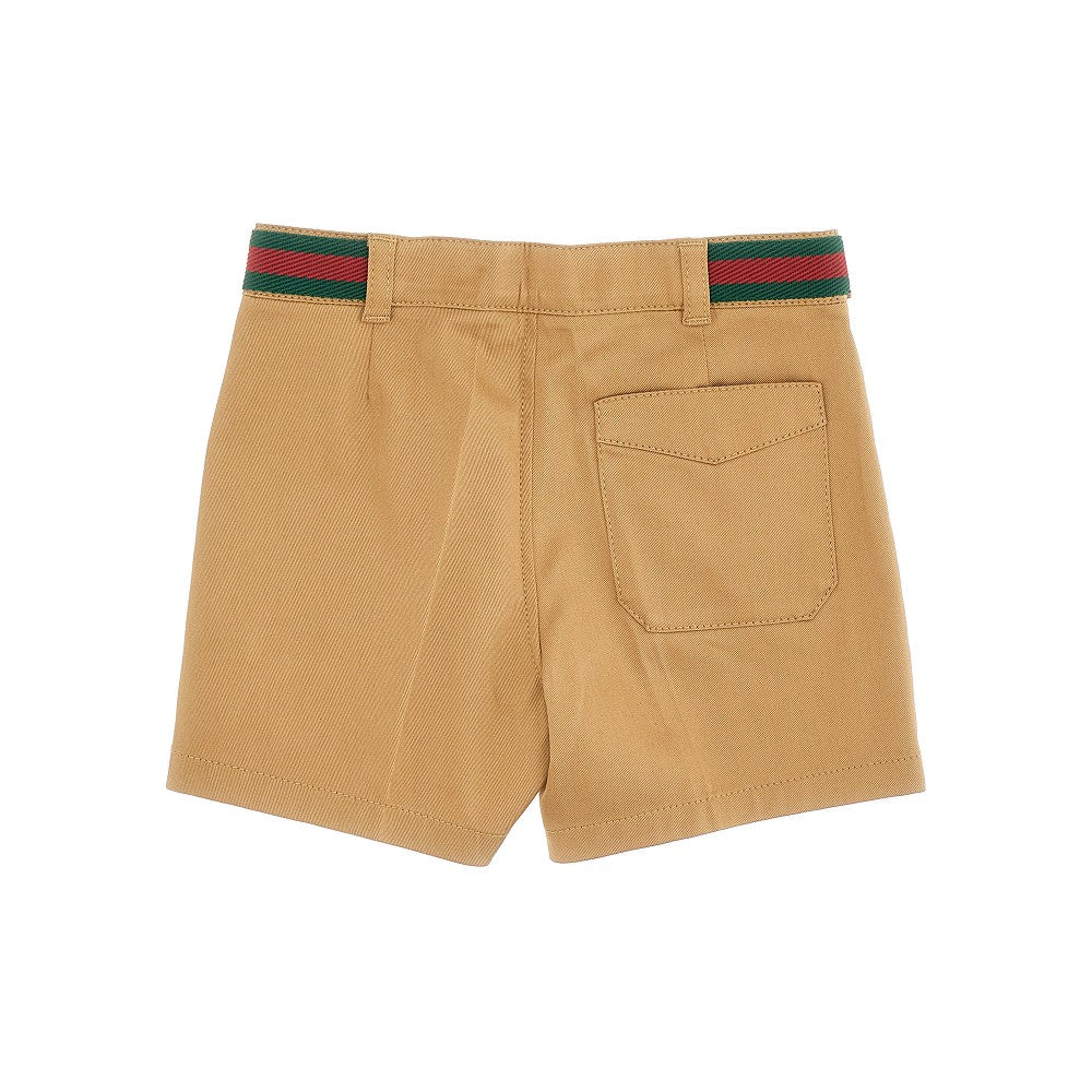 Web ribbon cotton shorts