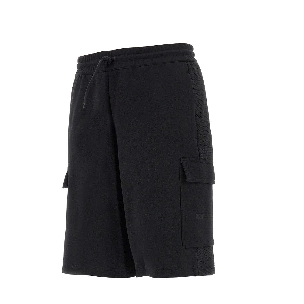 Cargo sweatshorts with mesh inserts