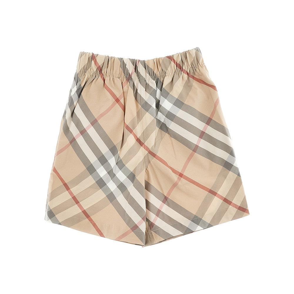 Check cotton poplin bermuda shorts