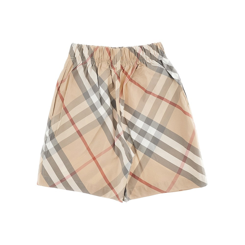 Check cotton poplin bermuda shorts