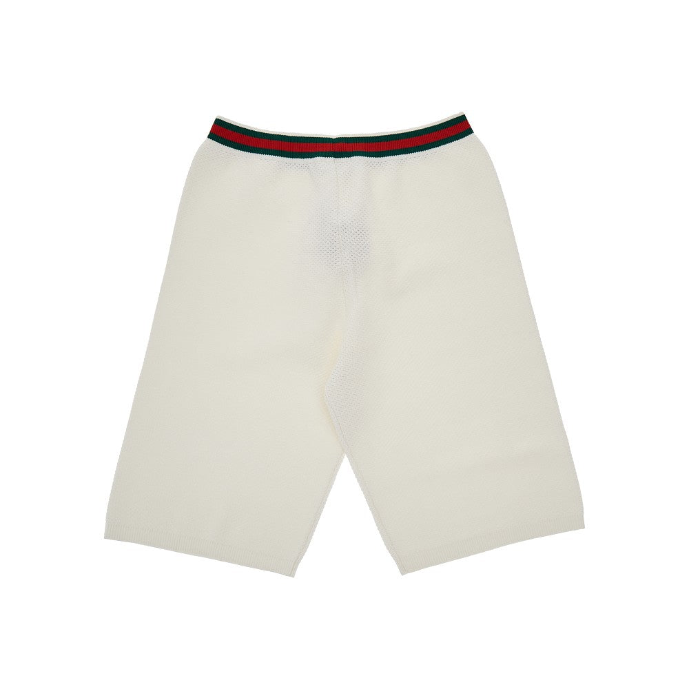 Bermuda in misto cotone con motivo Web