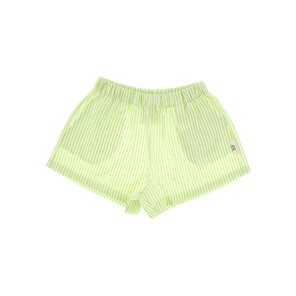 Shorts a righe con strass