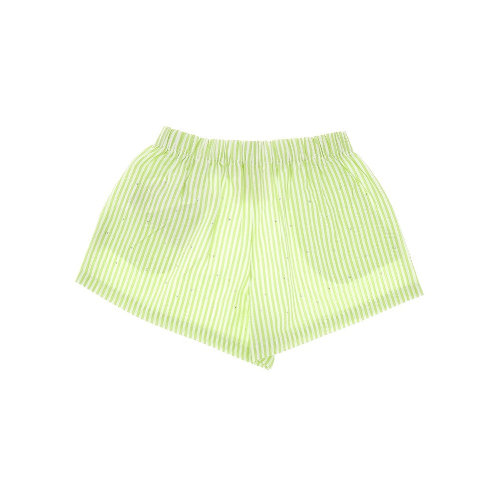 Shorts a righe con strass