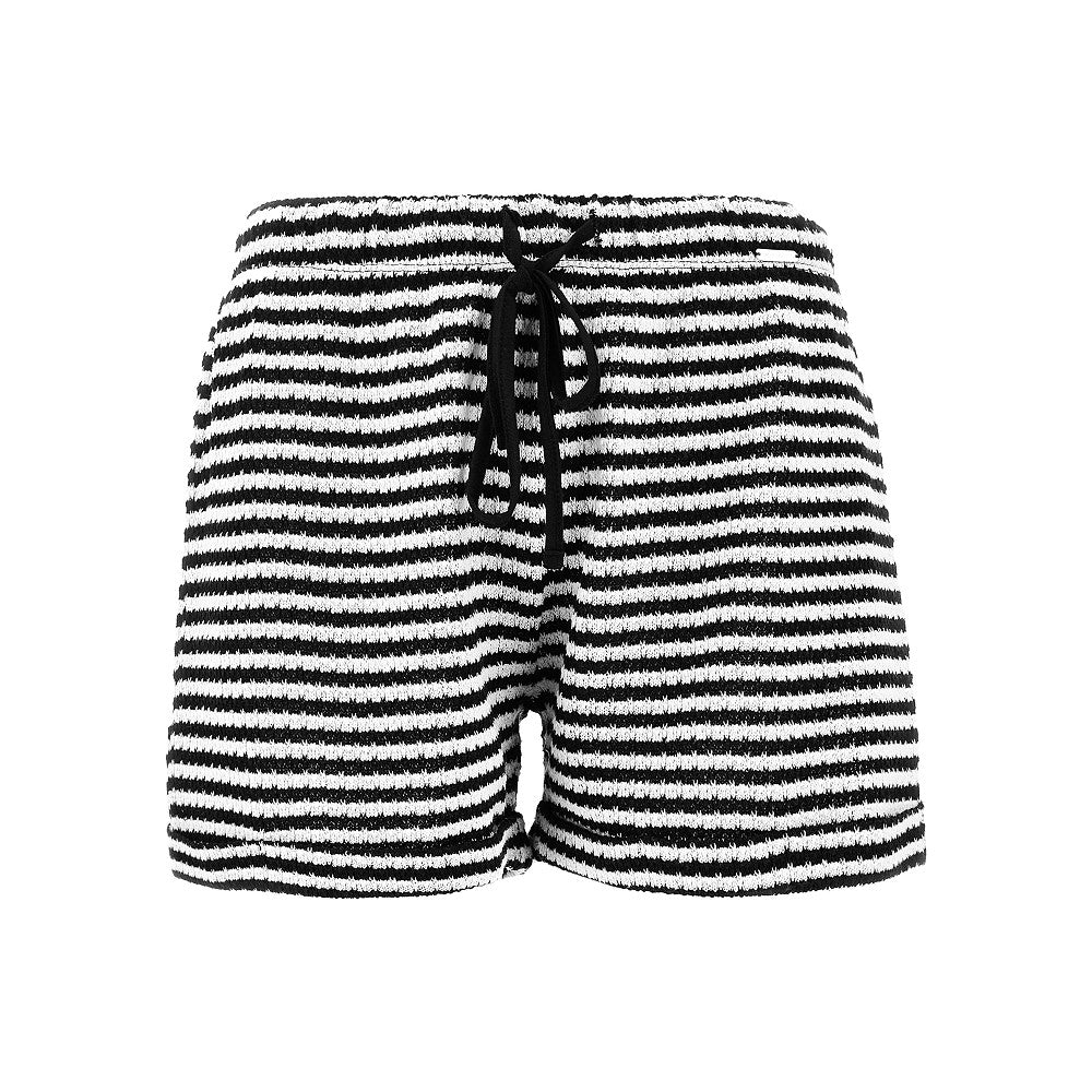 Striped knitted shorts