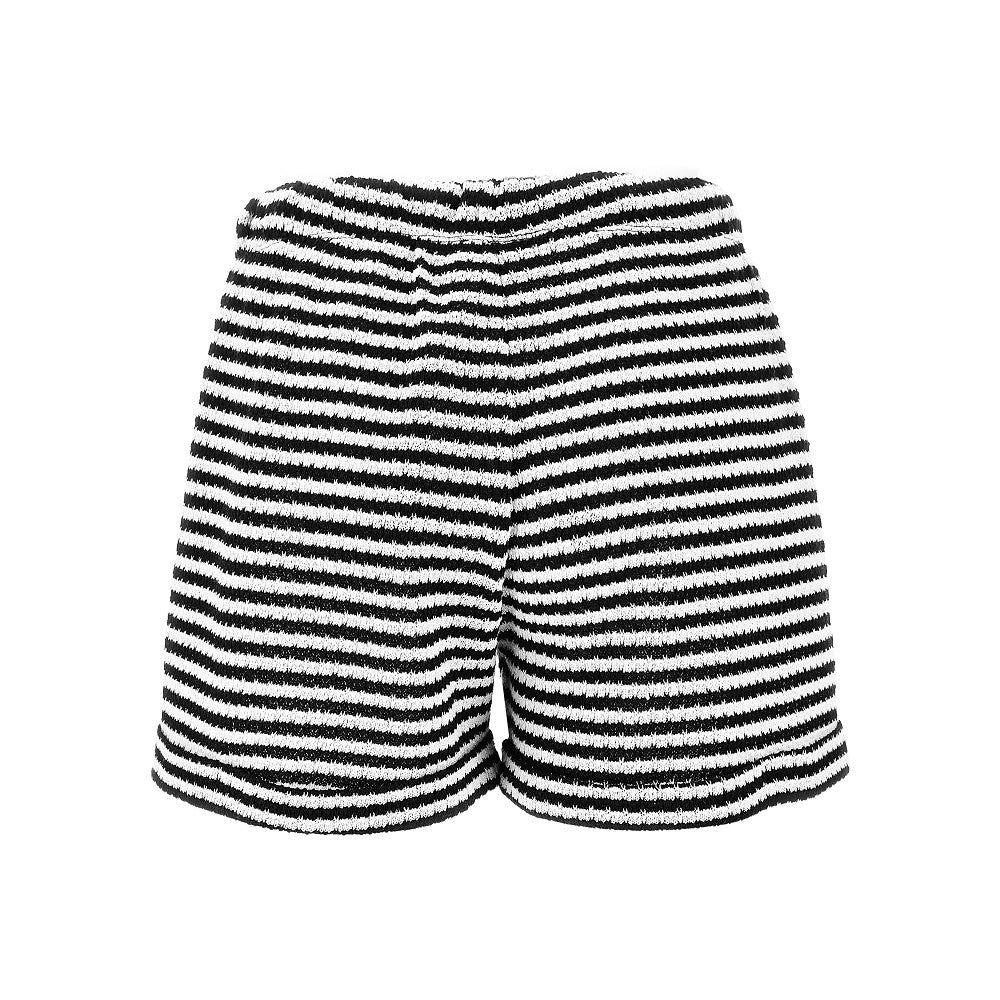 Striped knitted shorts