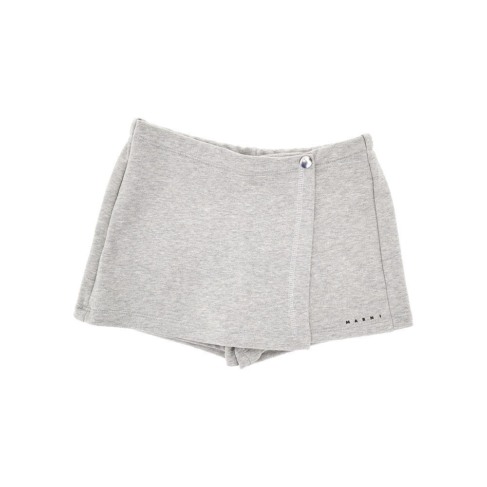 French terry skirt-effect shorts