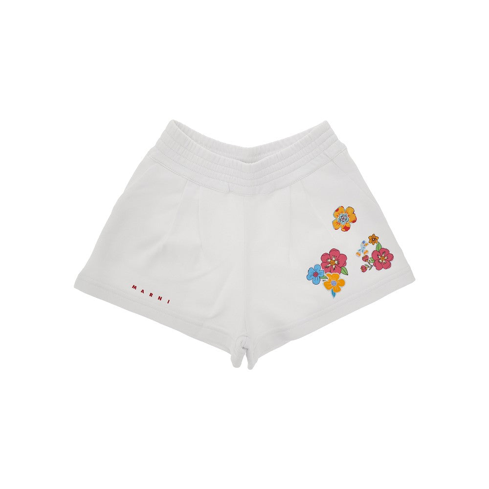 Shorts in felpa con stampa floreale