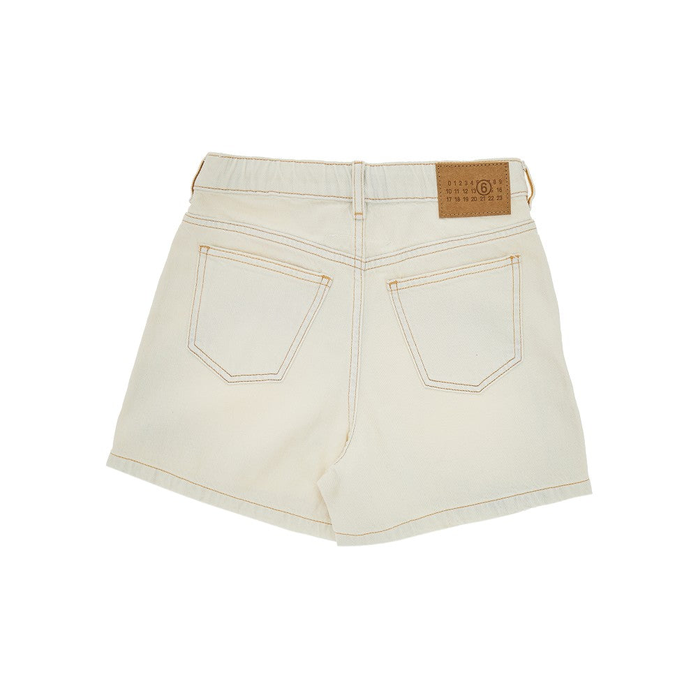 Denim shorts with drawstring