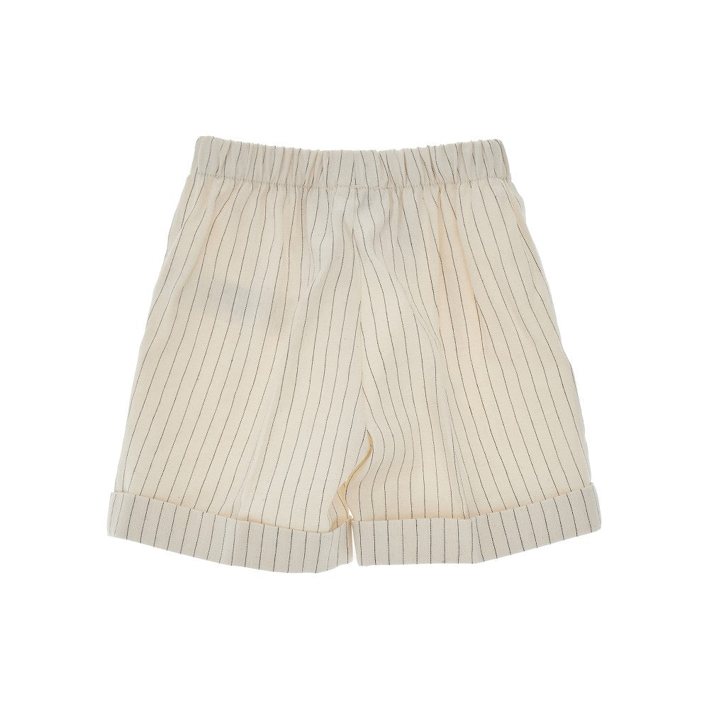 Cotton and hemp pinstriped shorts