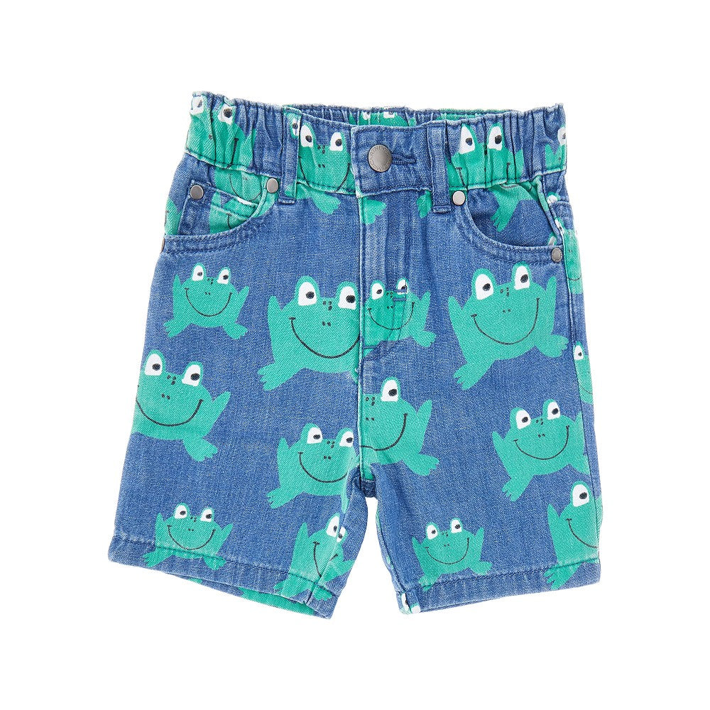 Bermuda in denim stampa rane