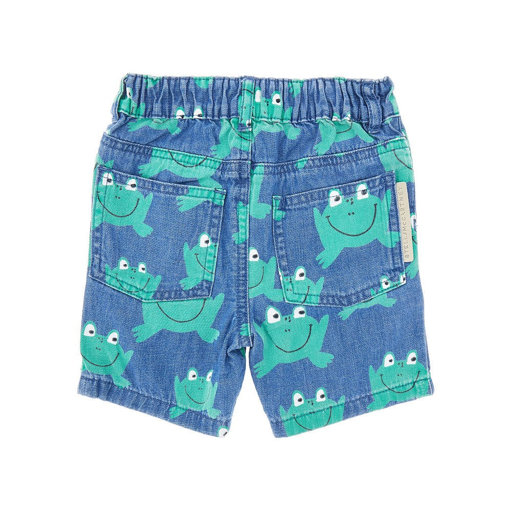 Bermuda in denim stampa rane