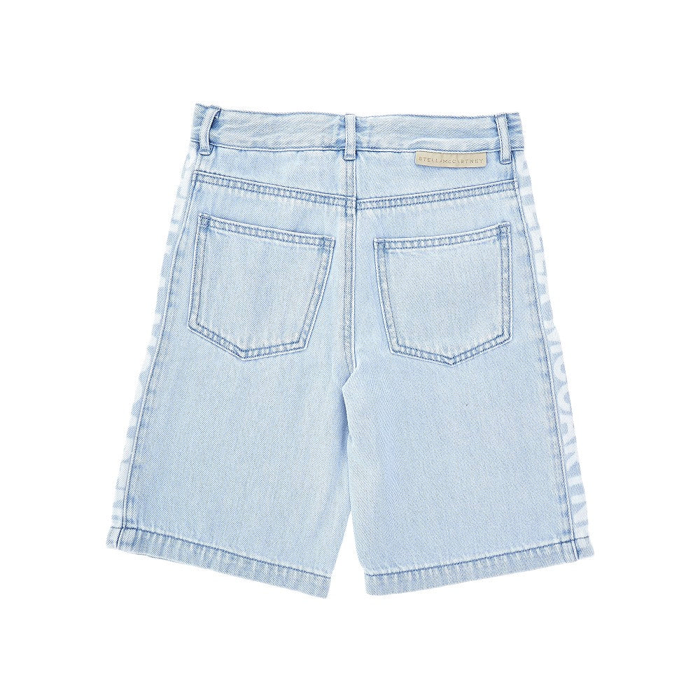 Bermuda in denim con logo