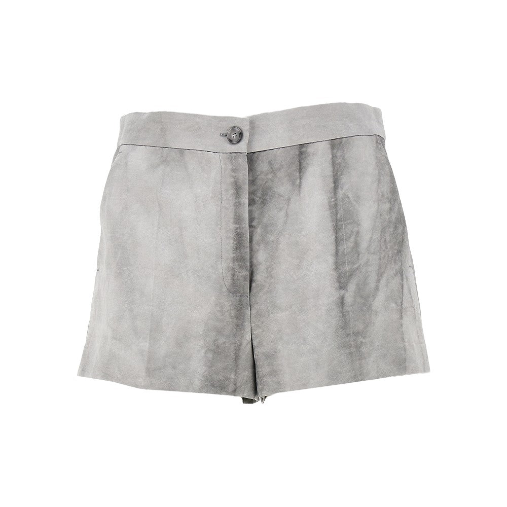 Shorts in raso fiammato délavé