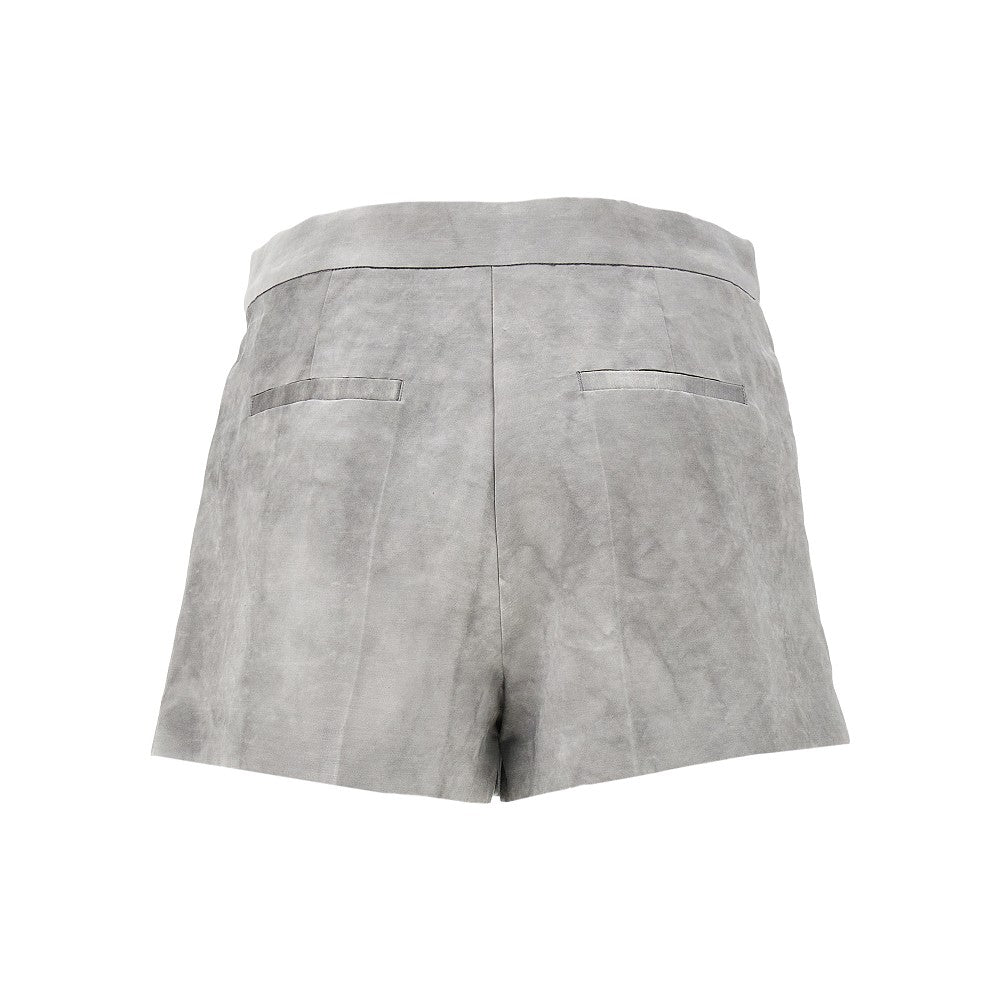 Shorts in raso fiammato délavé