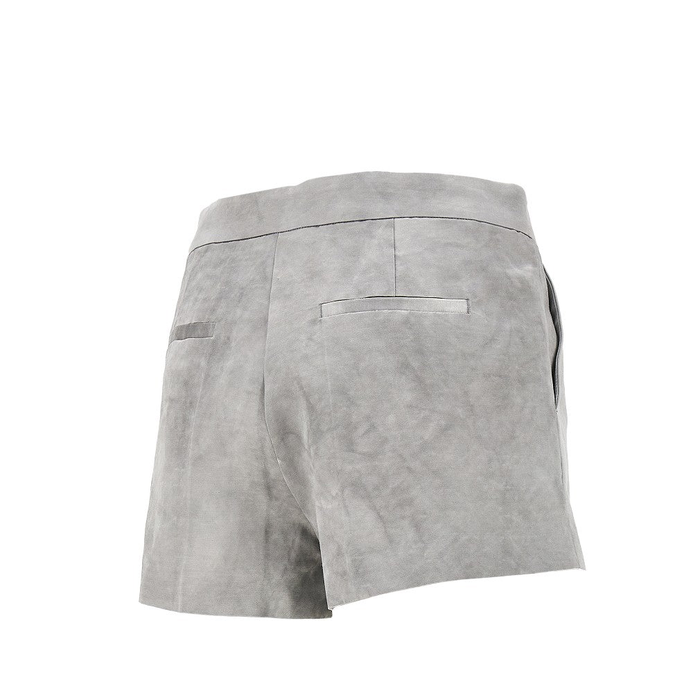 Shorts in raso fiammato délavé