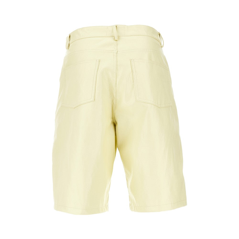 Faux nappa leather shorts