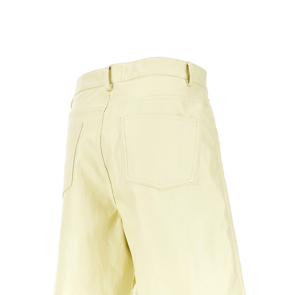 Faux nappa leather shorts