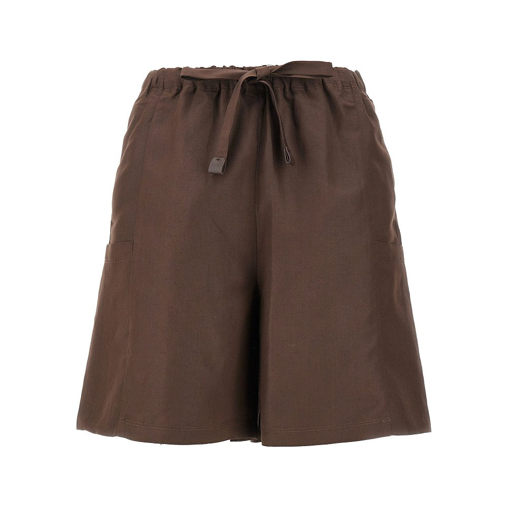 Shorts cargo in lino e seta
