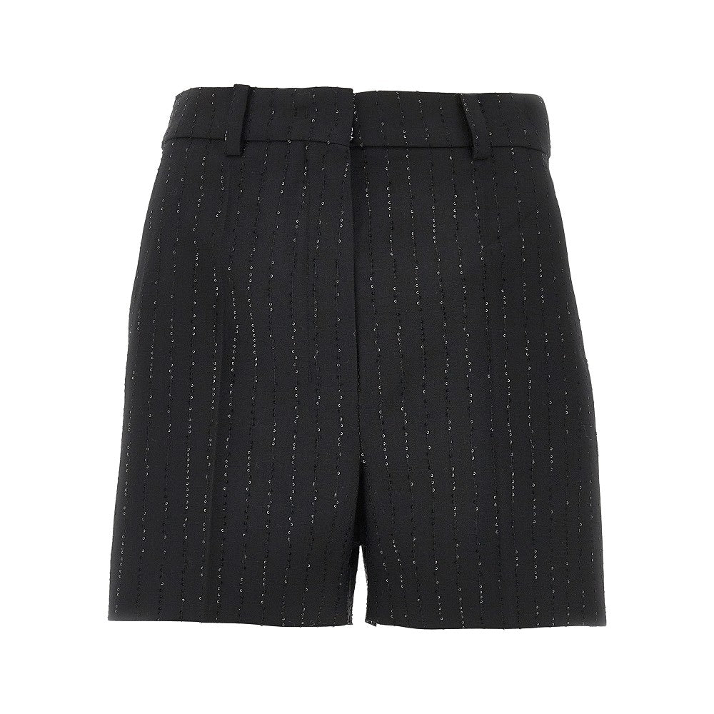 Shorts in lana con paillettes