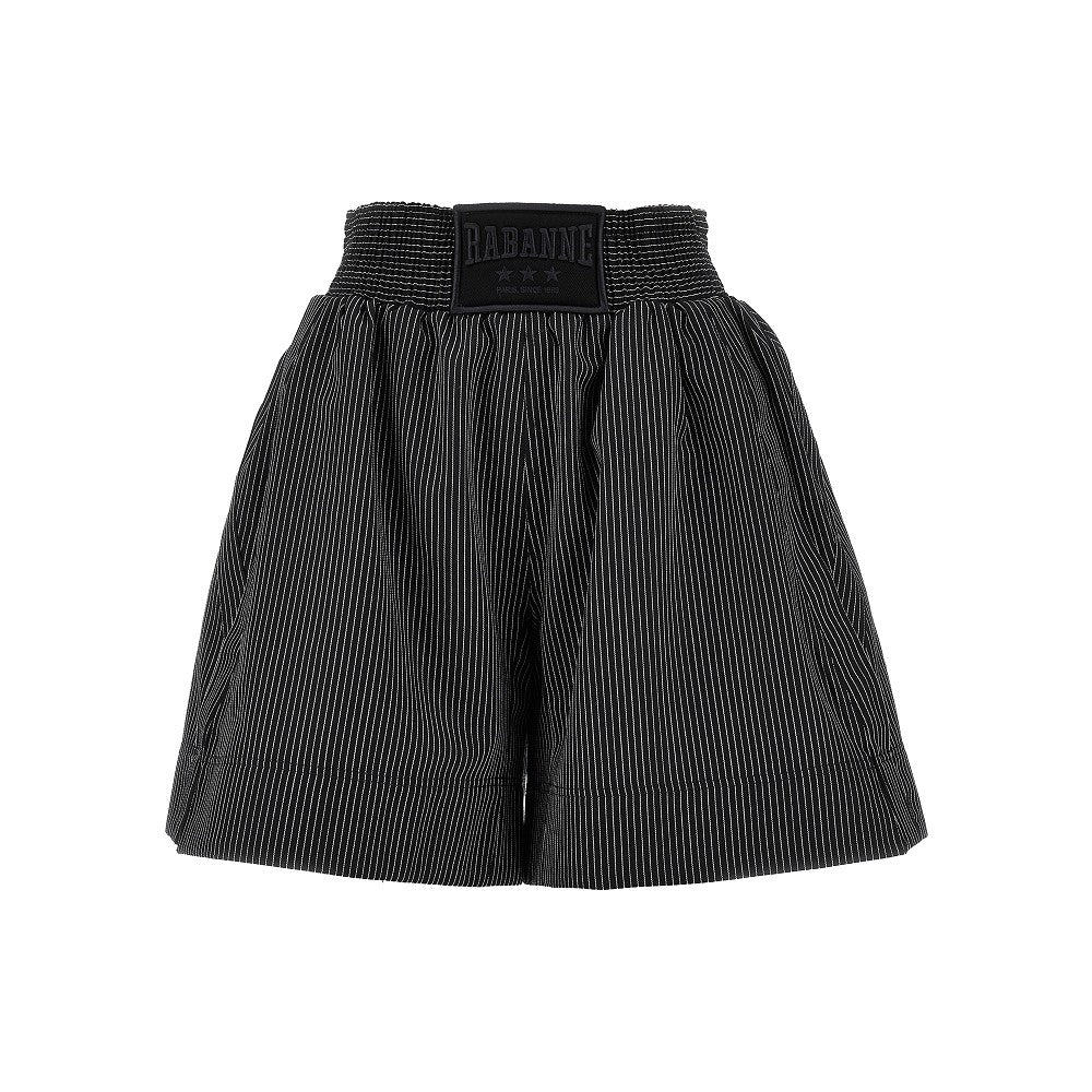 Pinstriped wool boxing shorts
