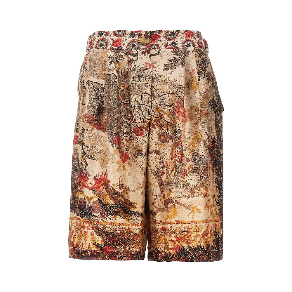 Bermuda in twill di seta stampato