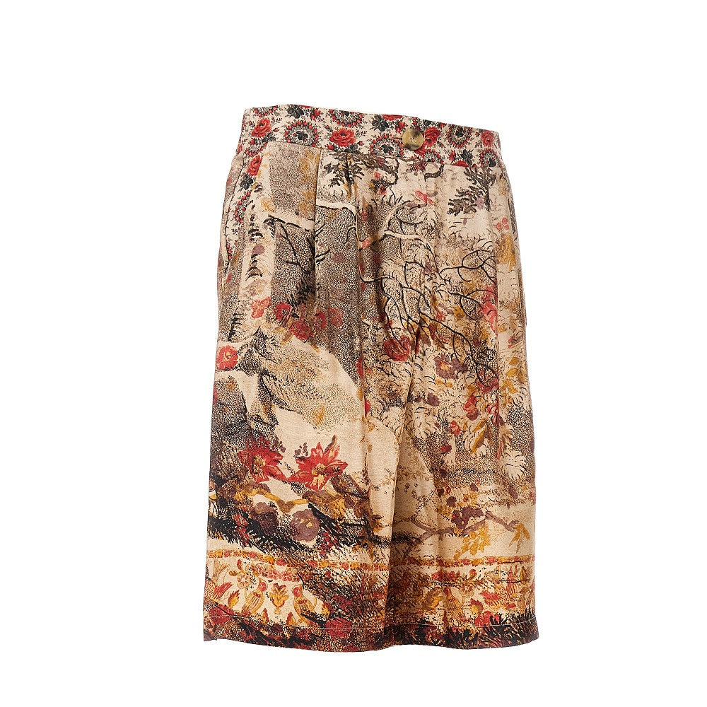 Bermuda in twill di seta stampato