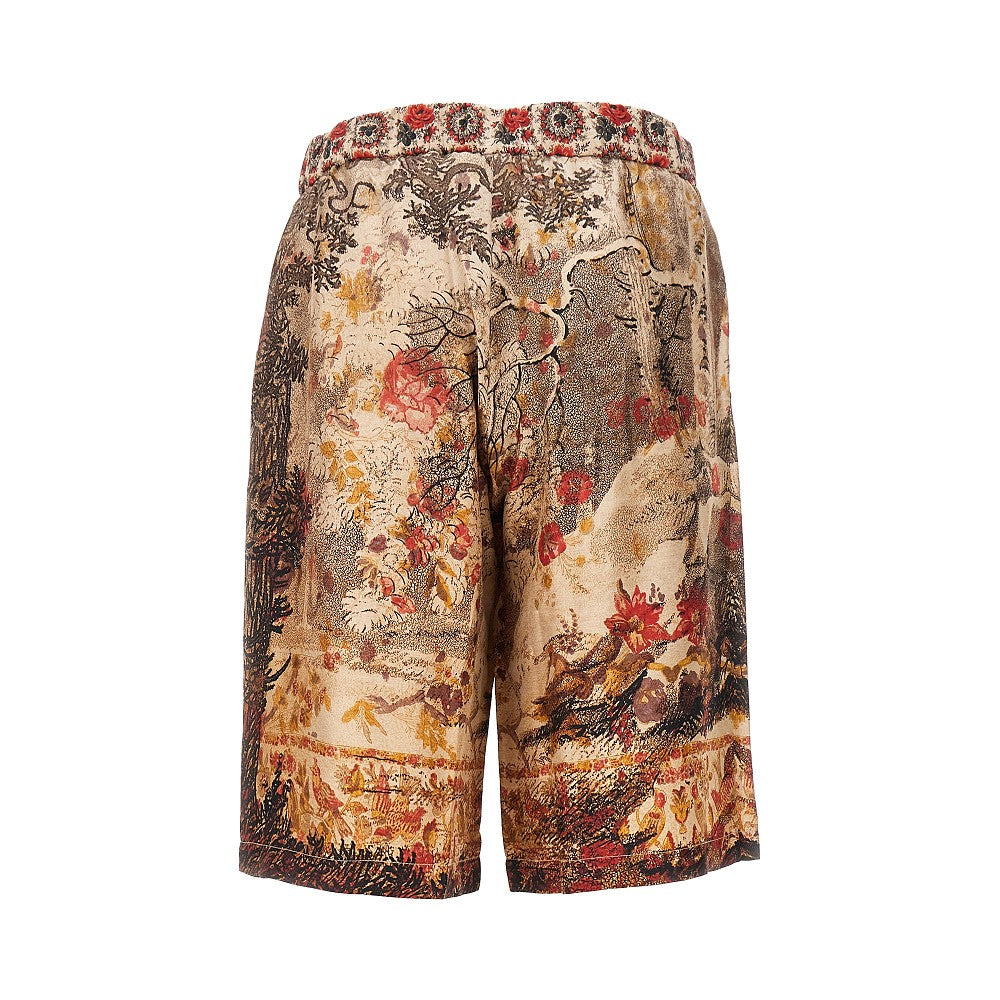 Bermuda in twill di seta stampato