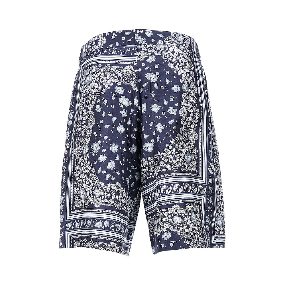 Bandana print silk shorts