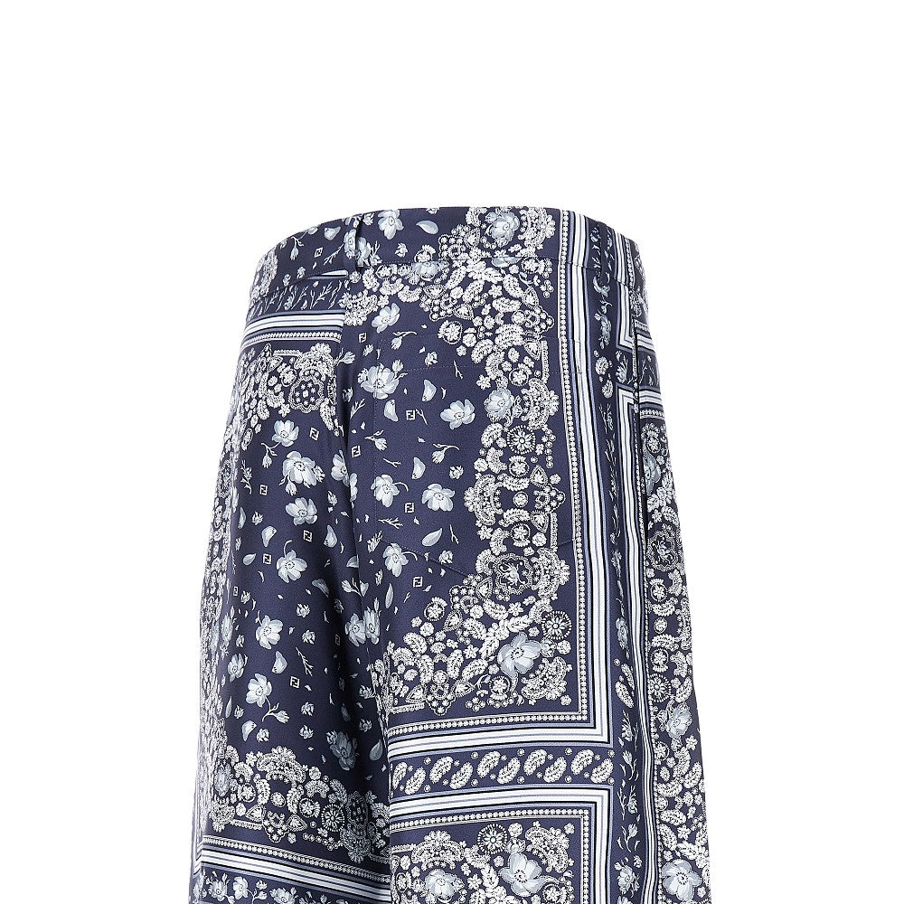 Bandana print silk shorts