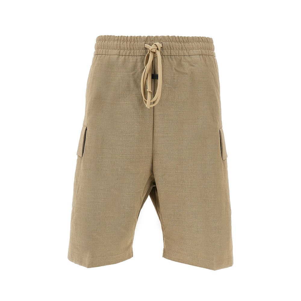 Nylon and wool blend cargo shorts