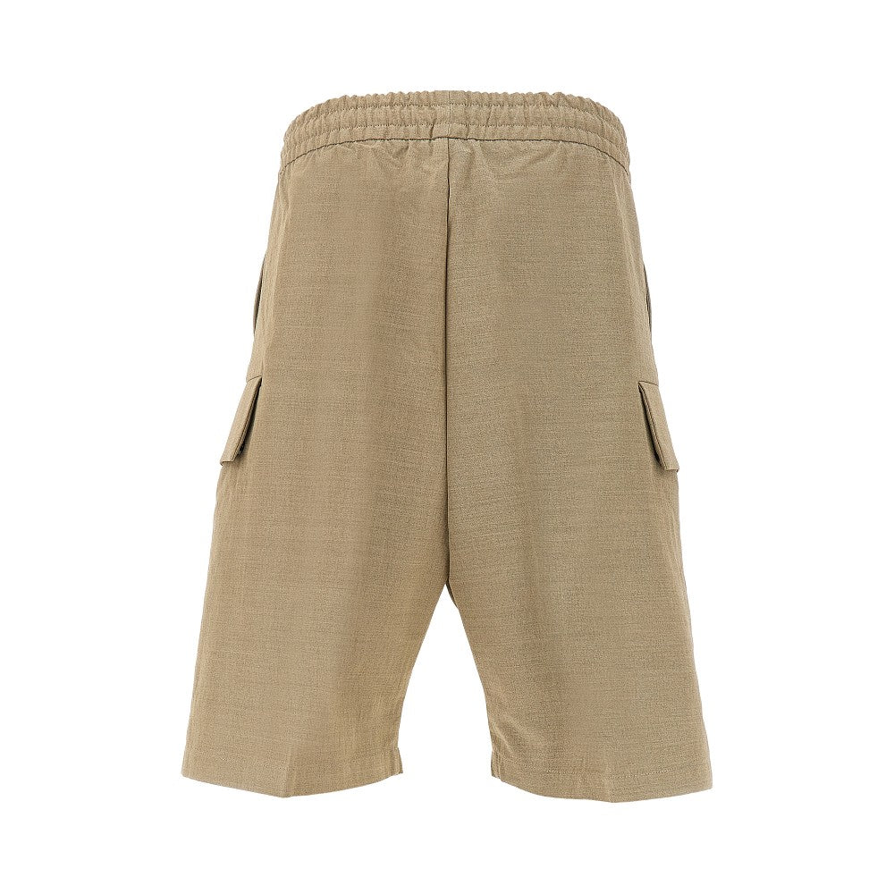 Nylon and wool blend cargo shorts